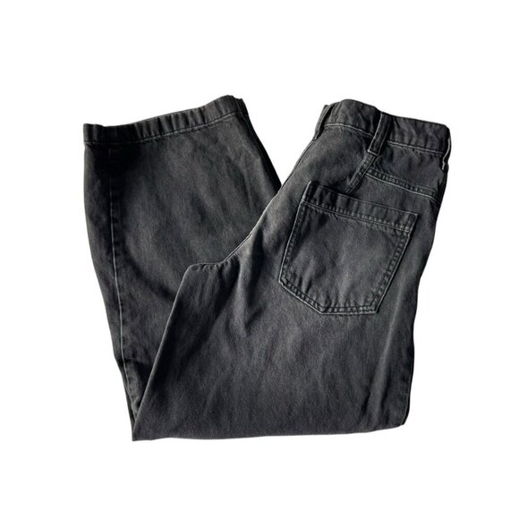 Free People We The Free Twin Flame Mid Rise Cropped Wide Leg Black Jeans Sz 26 - Picture 10 of 10